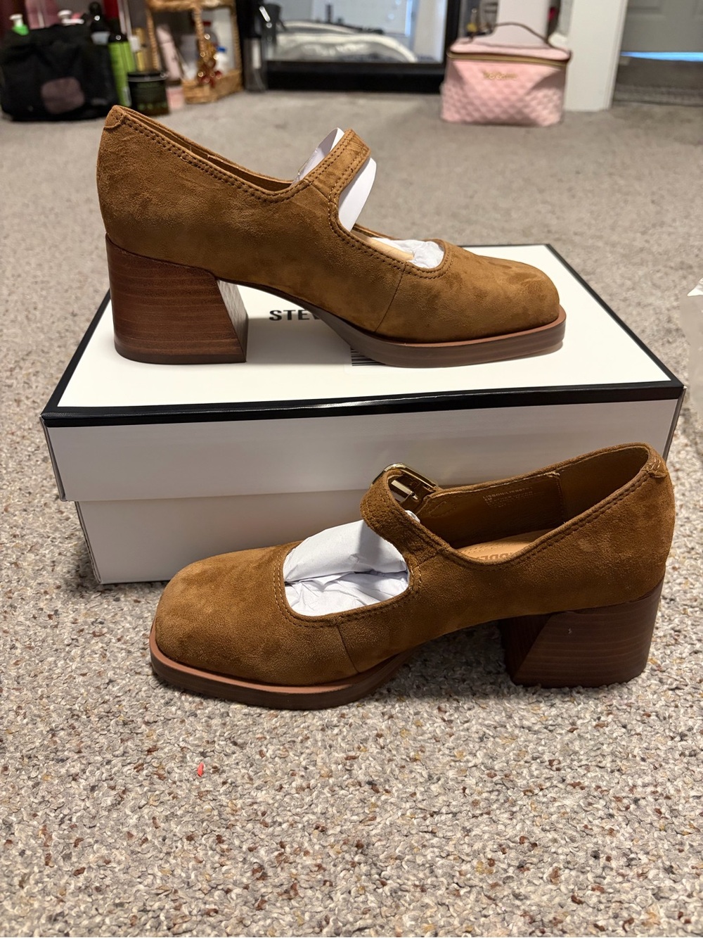 Women’s Steve Madden Suede Mary Jane Block Heels